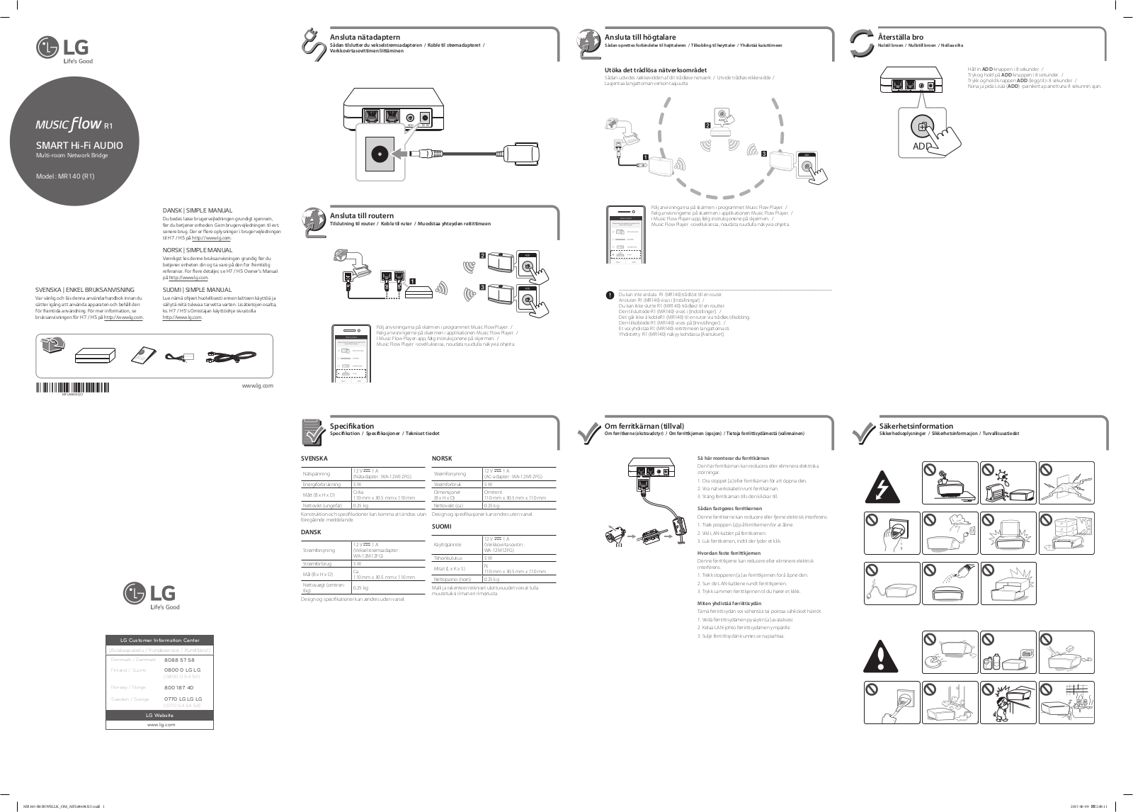 LG MR140 User manual