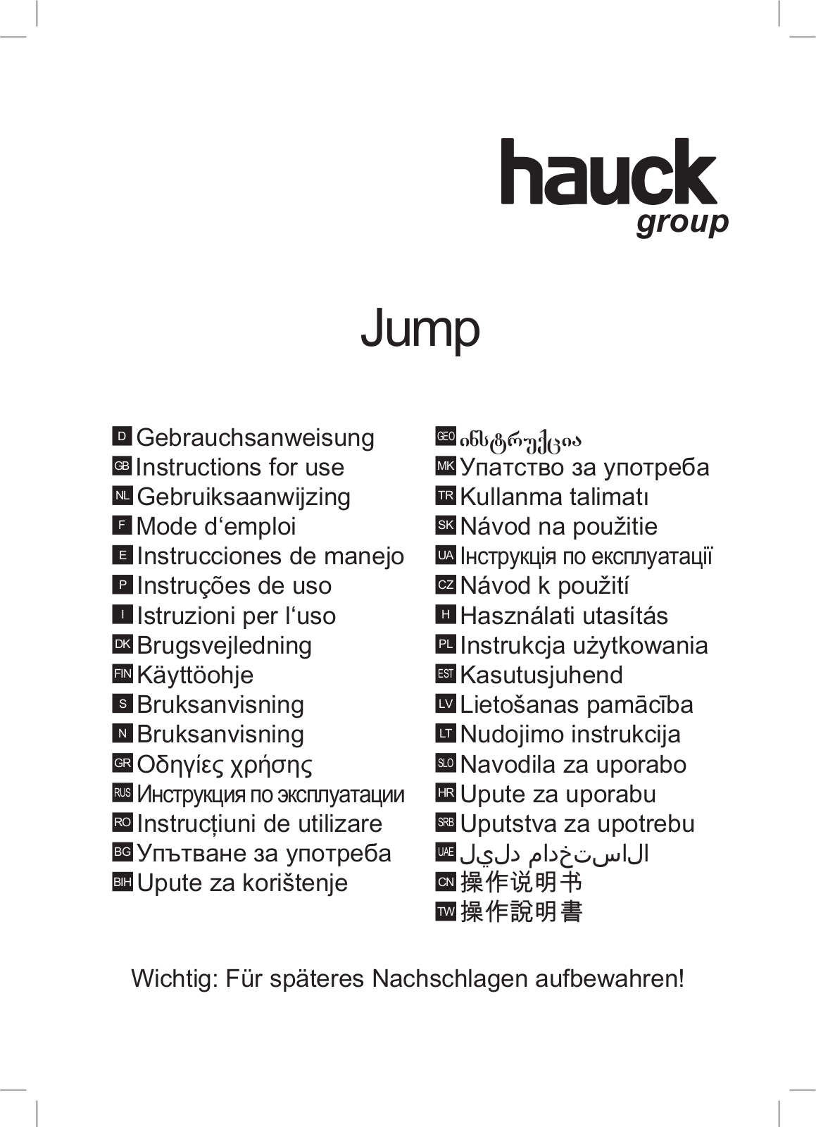 Hauck JUMP User Manual