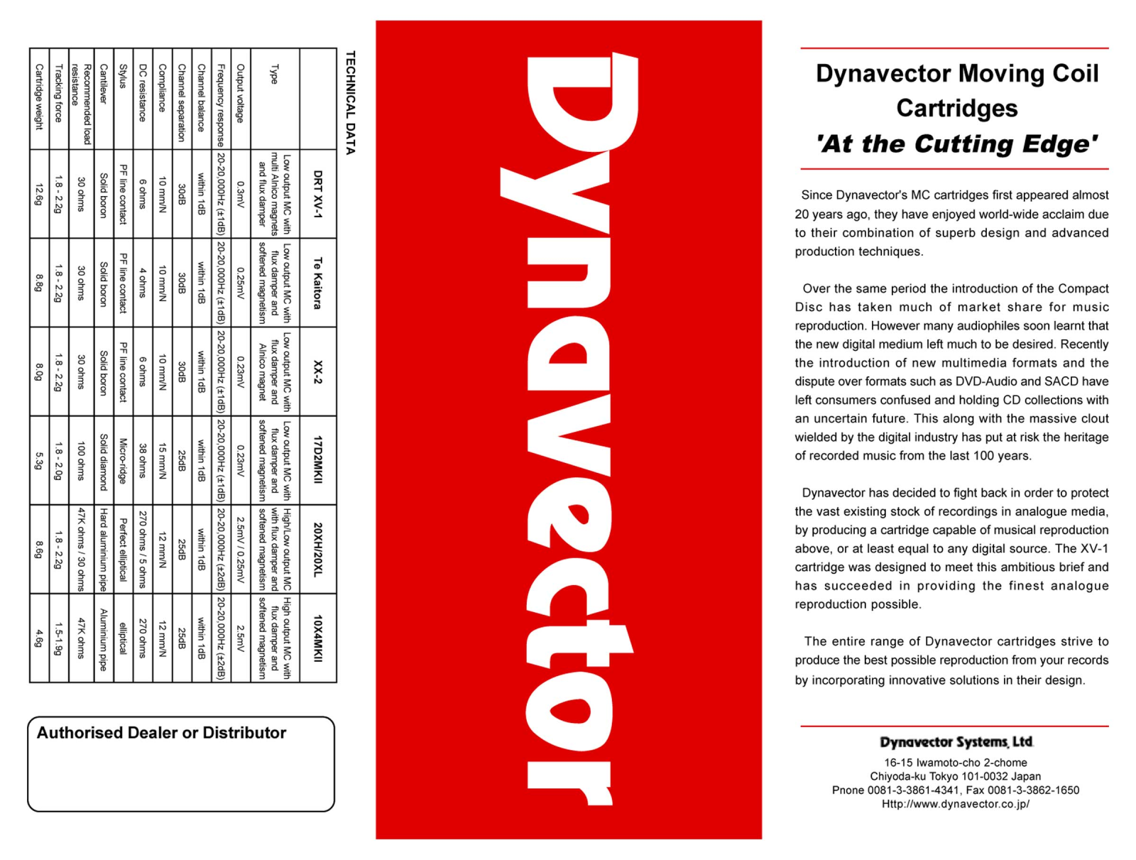 Dynavector DV-2001 Brochure