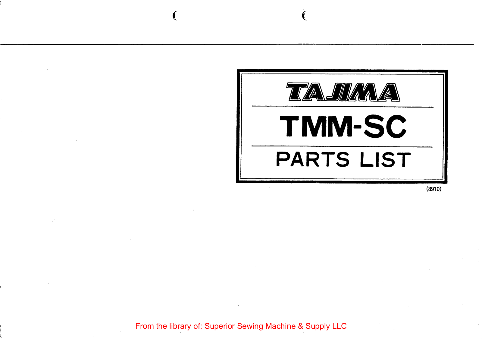Tajima TMM-SC User Manual - ManualMachine.com