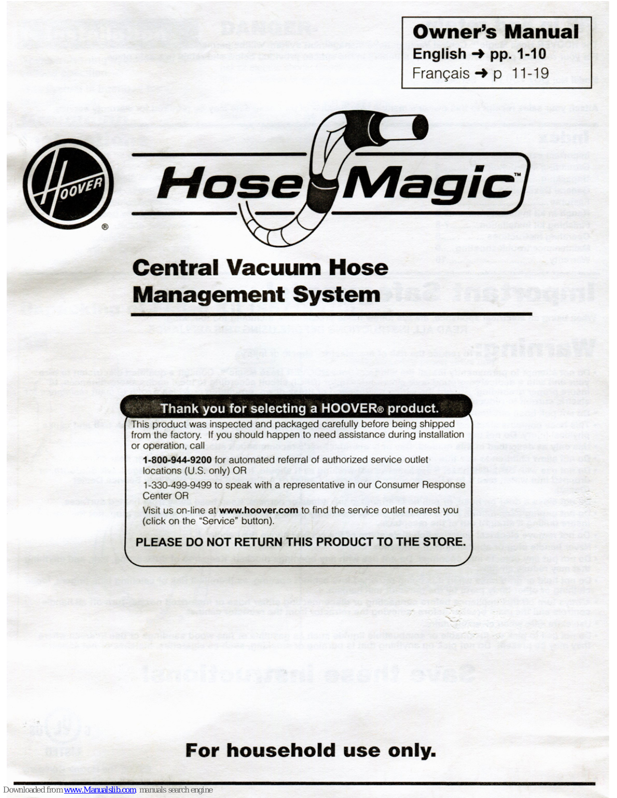 Hoover S5715010 Owner's Manual