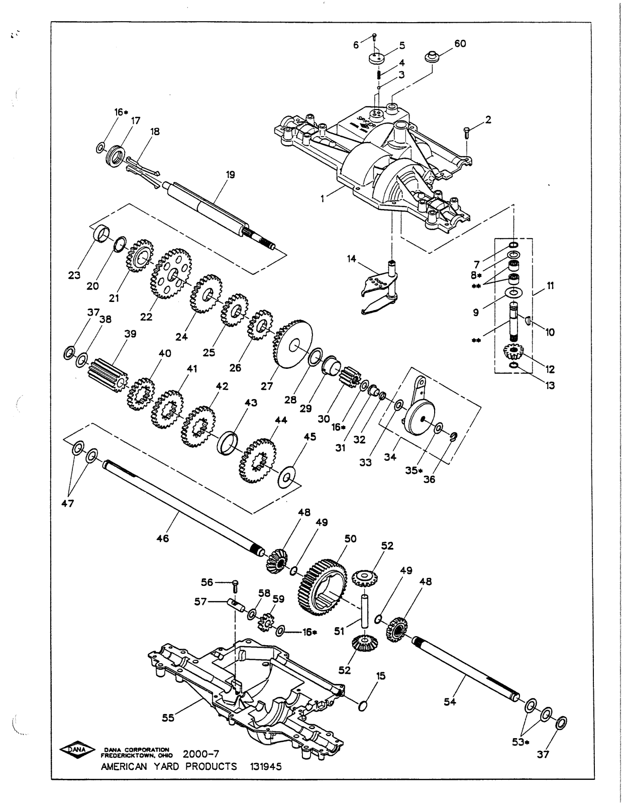 Dana 2000-7 Parts List