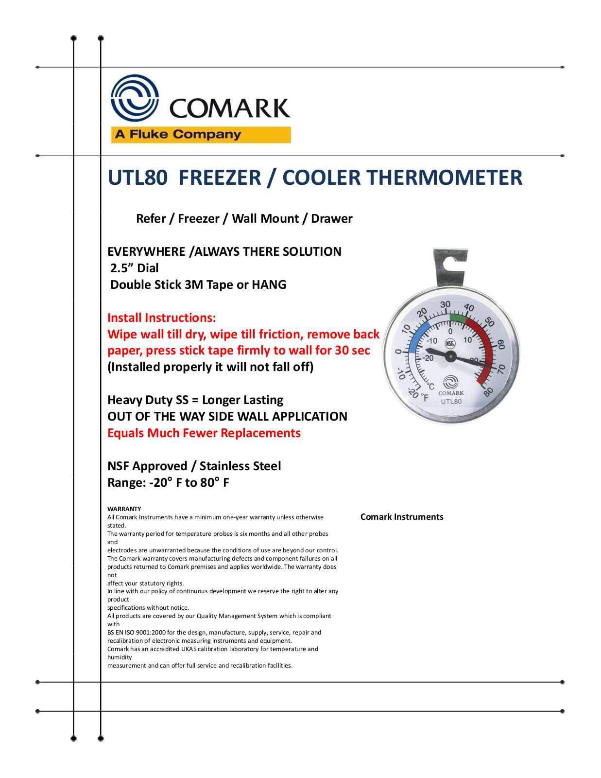 Comark UTL80 User Manual