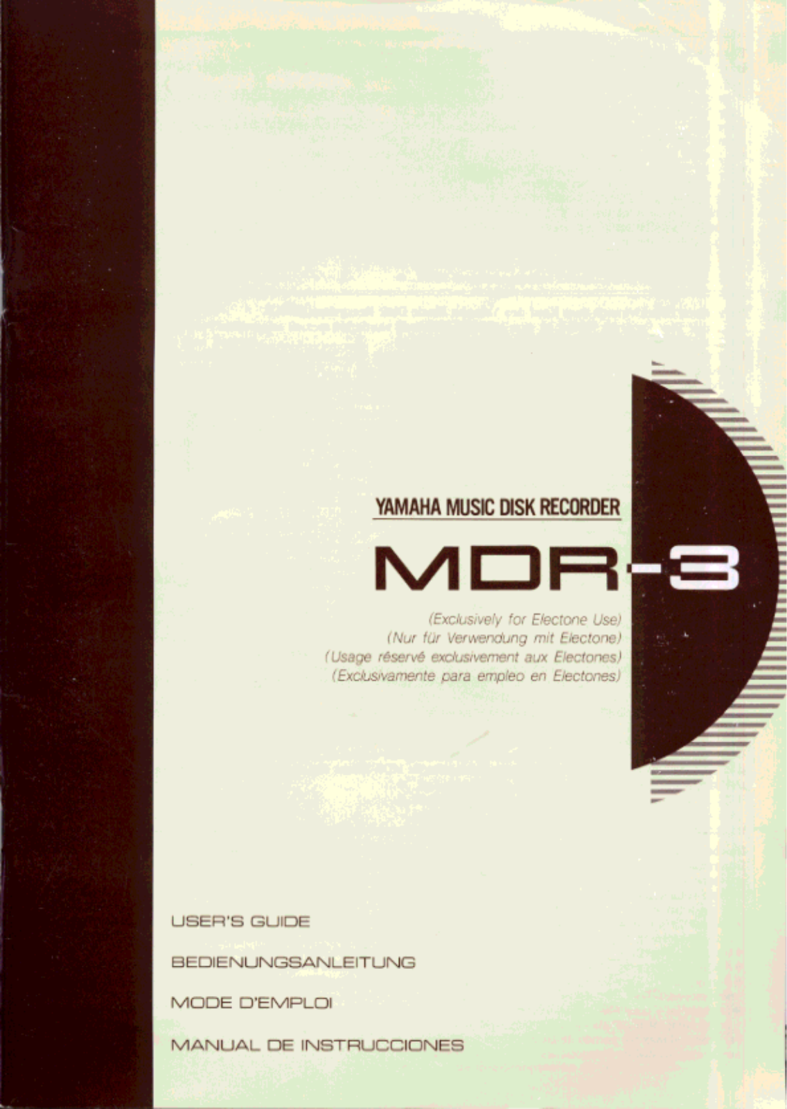 Yamaha MDR-3 User Guide