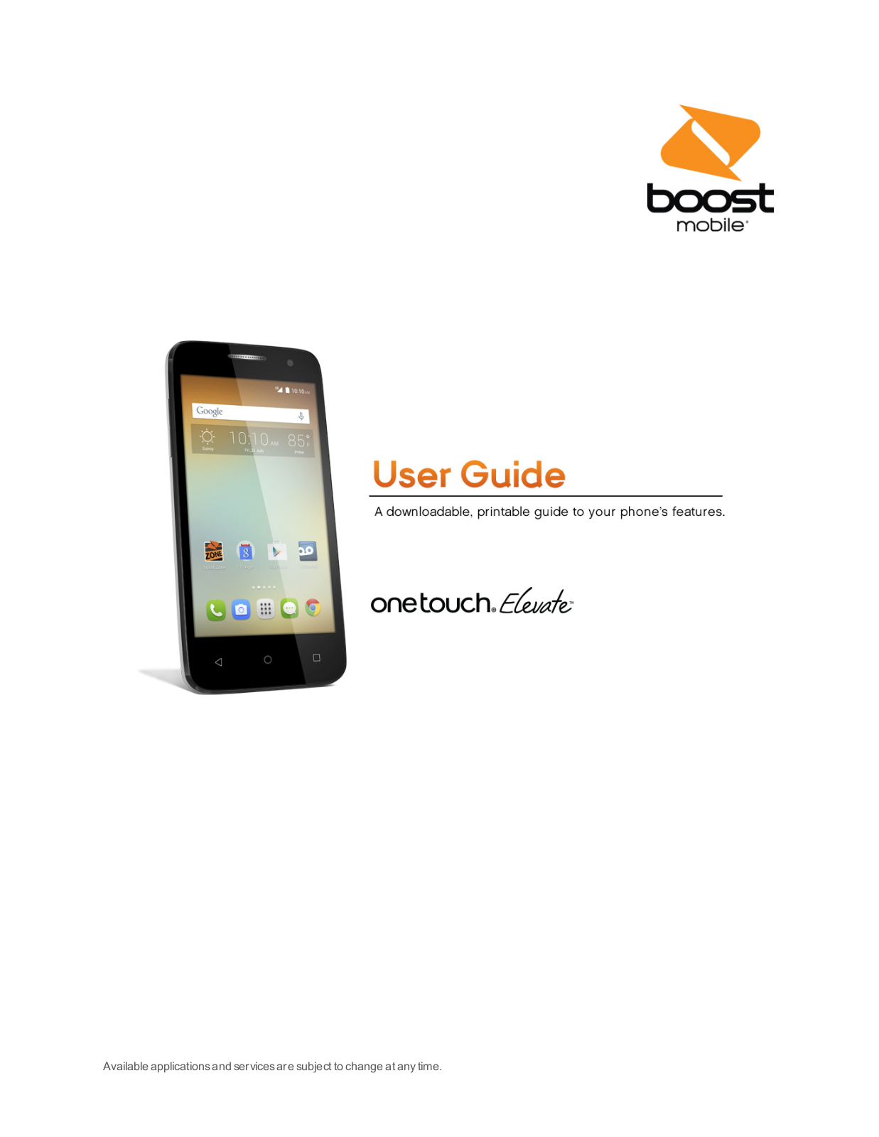 Alcatel Onetouch Elevate User Manual