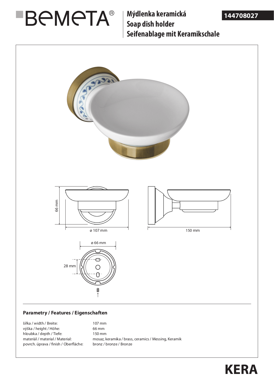 Bemeta Kera 144708027 User guide