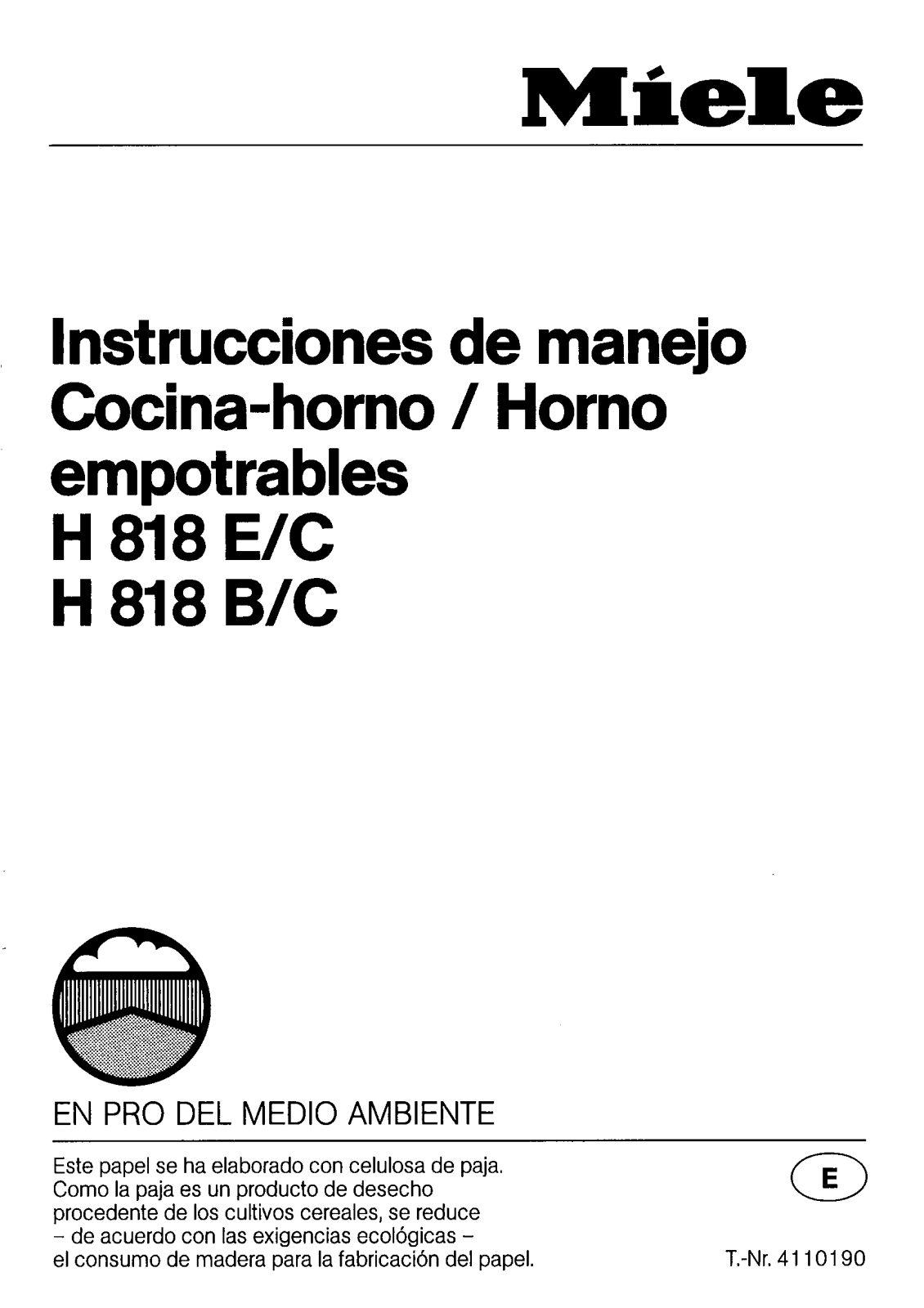 Miele H 818 B/C, H 818 E/C User manual