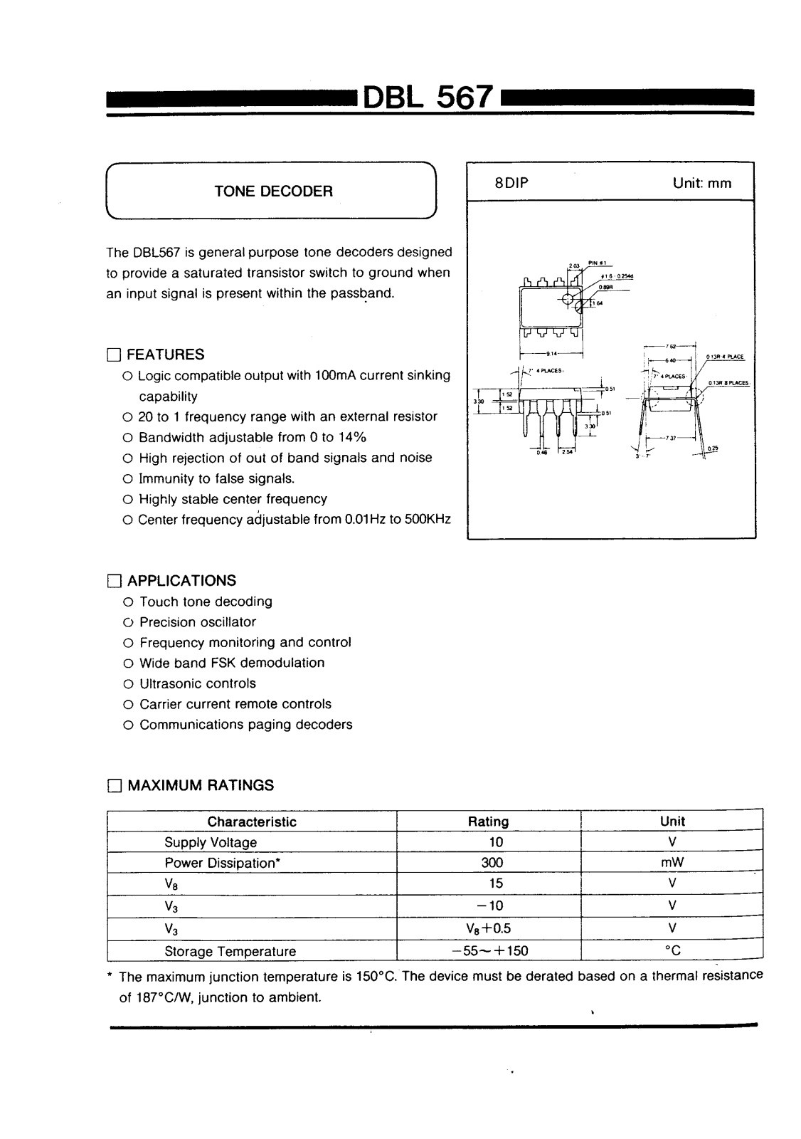 Daewoo Semiconductor DBL567 Datasheet