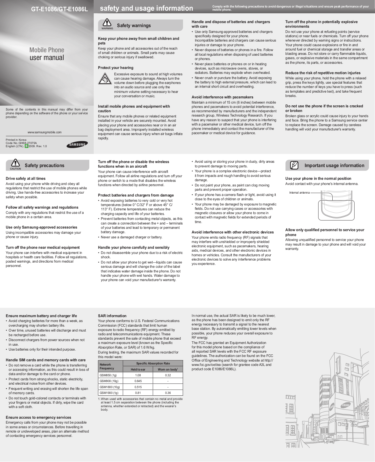 Samsung GT-E1086L User Manual