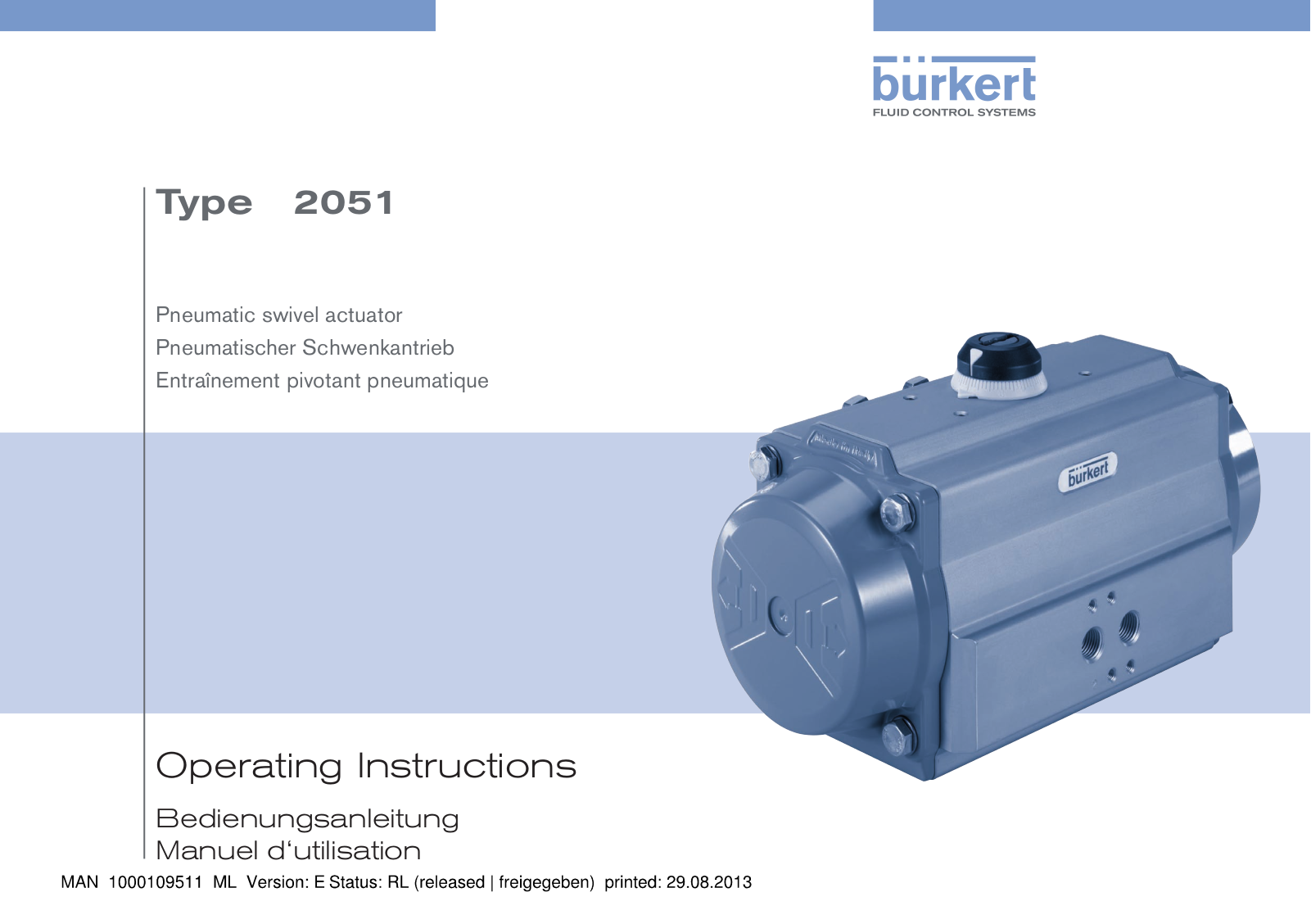 Burkert 2051 User Manual