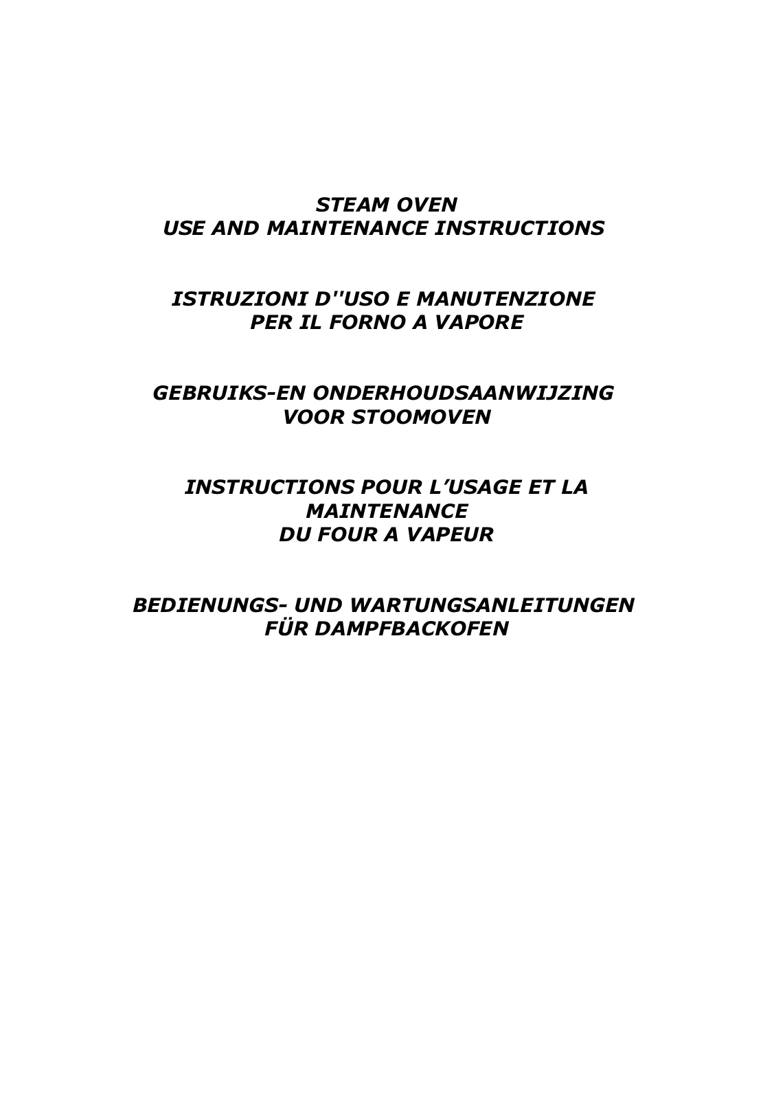 BORETTI BS-45 User And Maintenance Instructions