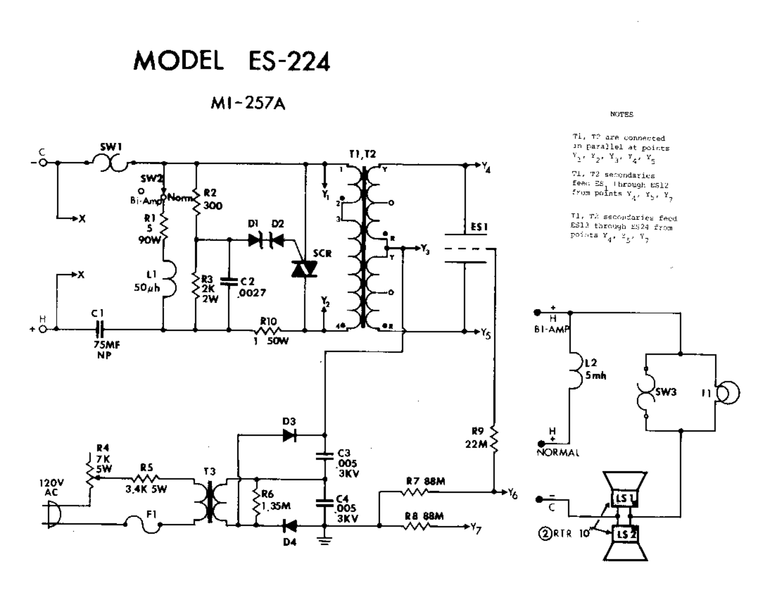 Crown ES-224 Schematic