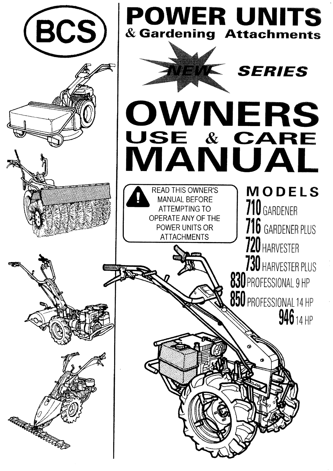 Bcs 946, 830, 850, 730, 720 User Manual