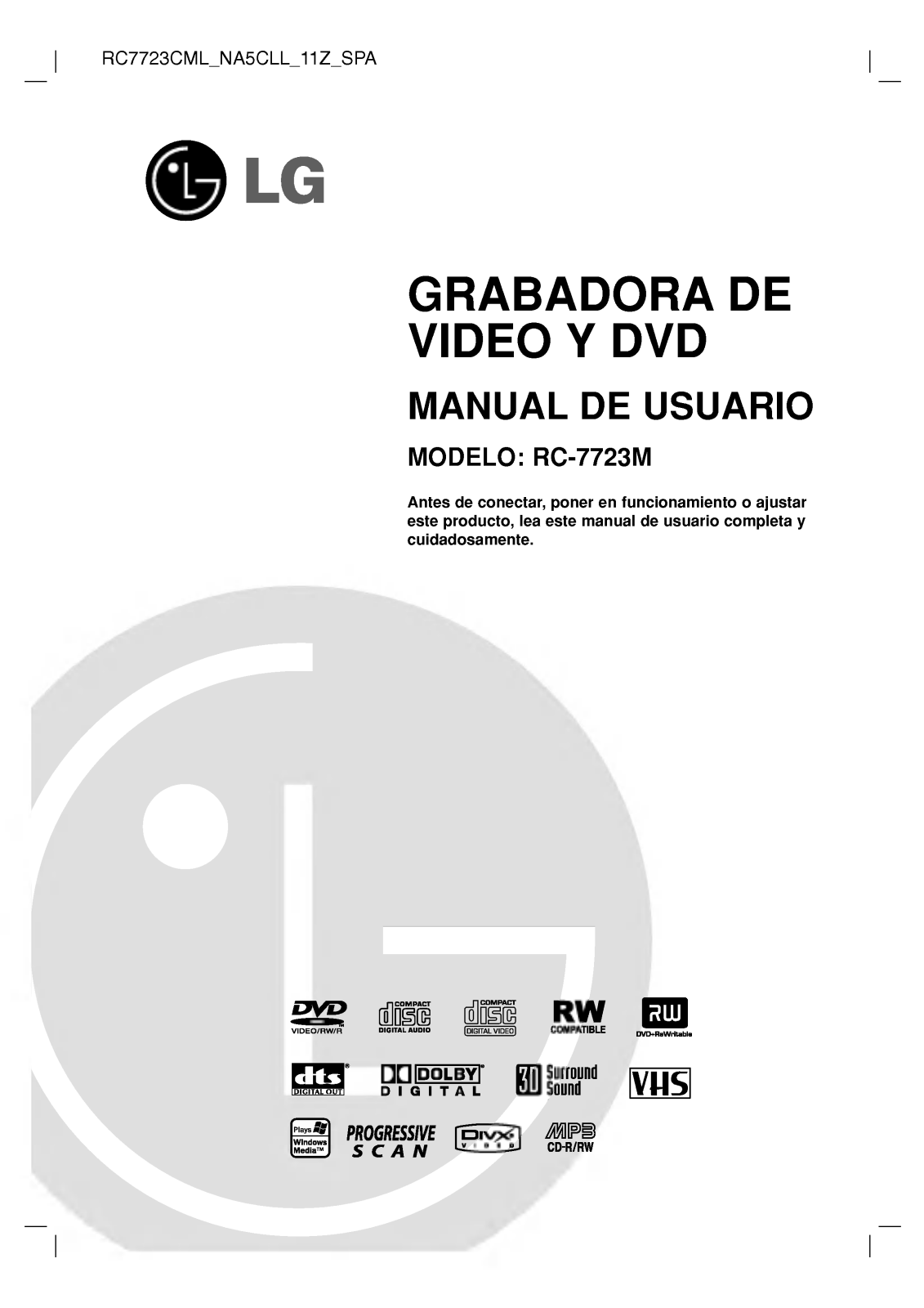 LG RC7723CML User Manual