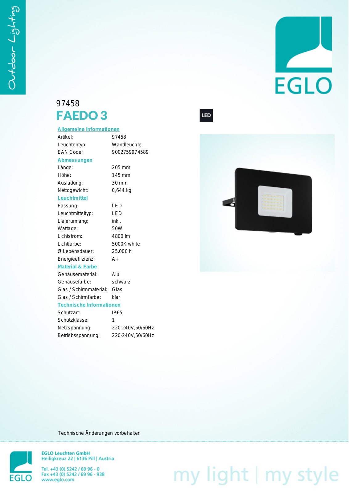 Eglo 97458 Service Manual