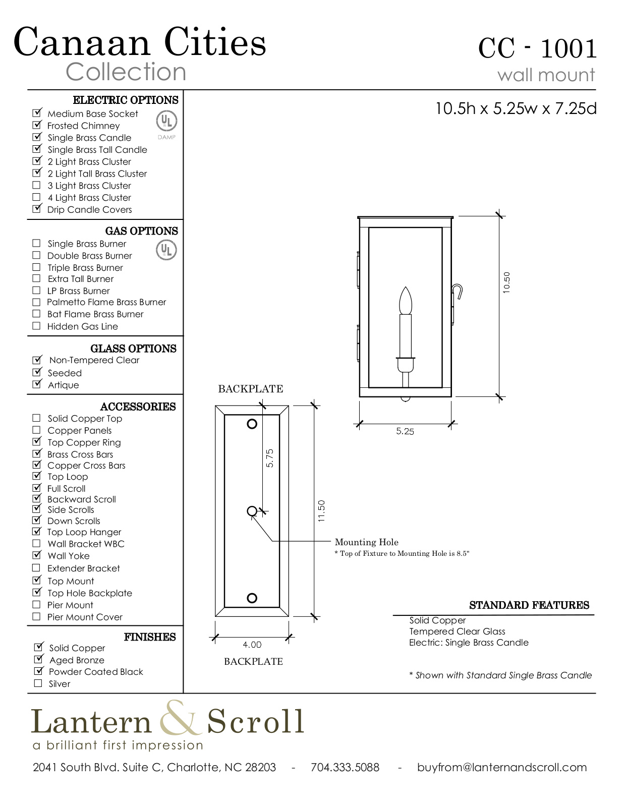 Lantern & Scroll LASC1107 Specifications - ManualMachine.com