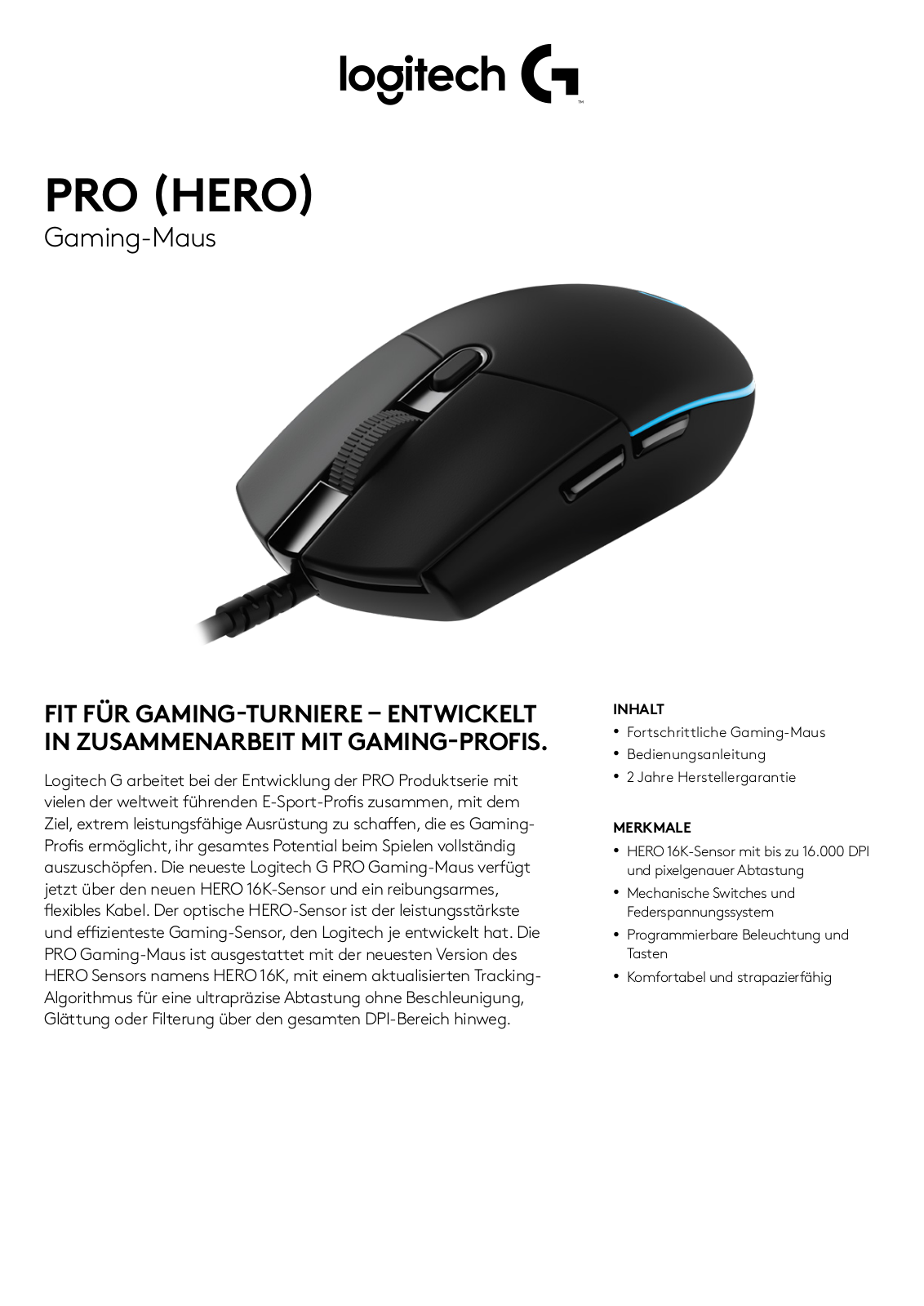 Logitech GPro Hero User Manual