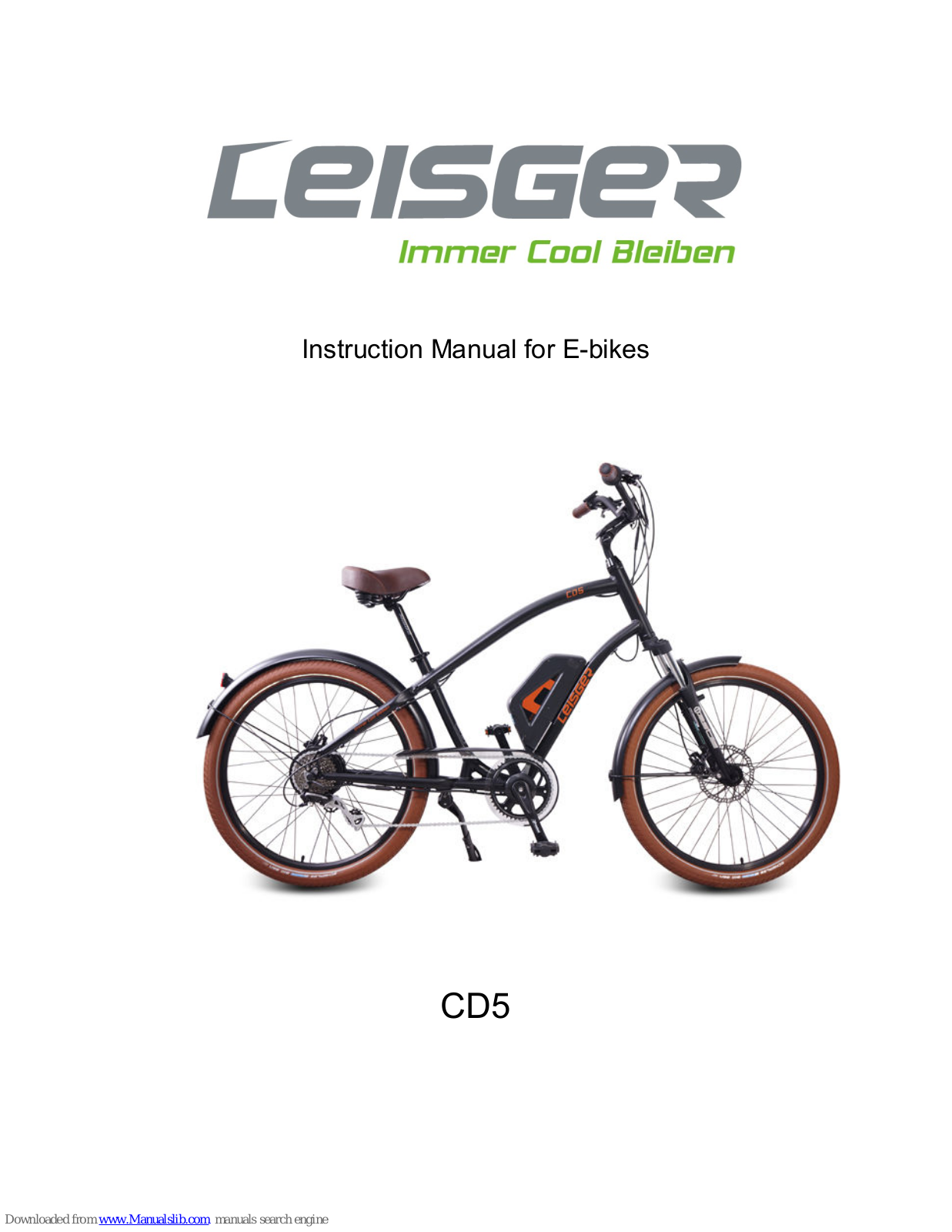 Leisger CD5, MD5, MD5C, MD5 Plus Instruction Manual - ManualMachine.com