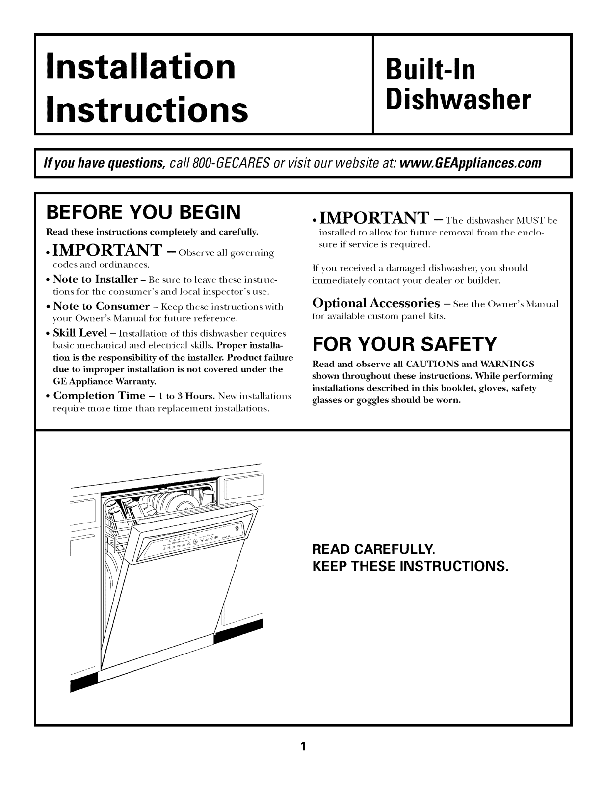 GE GSD6300J10BB, GSD6300J10WW, GSD6660G10SS, PDW7712N10BB, PDW7712N10SS Installation Guide - ManualMachine.com