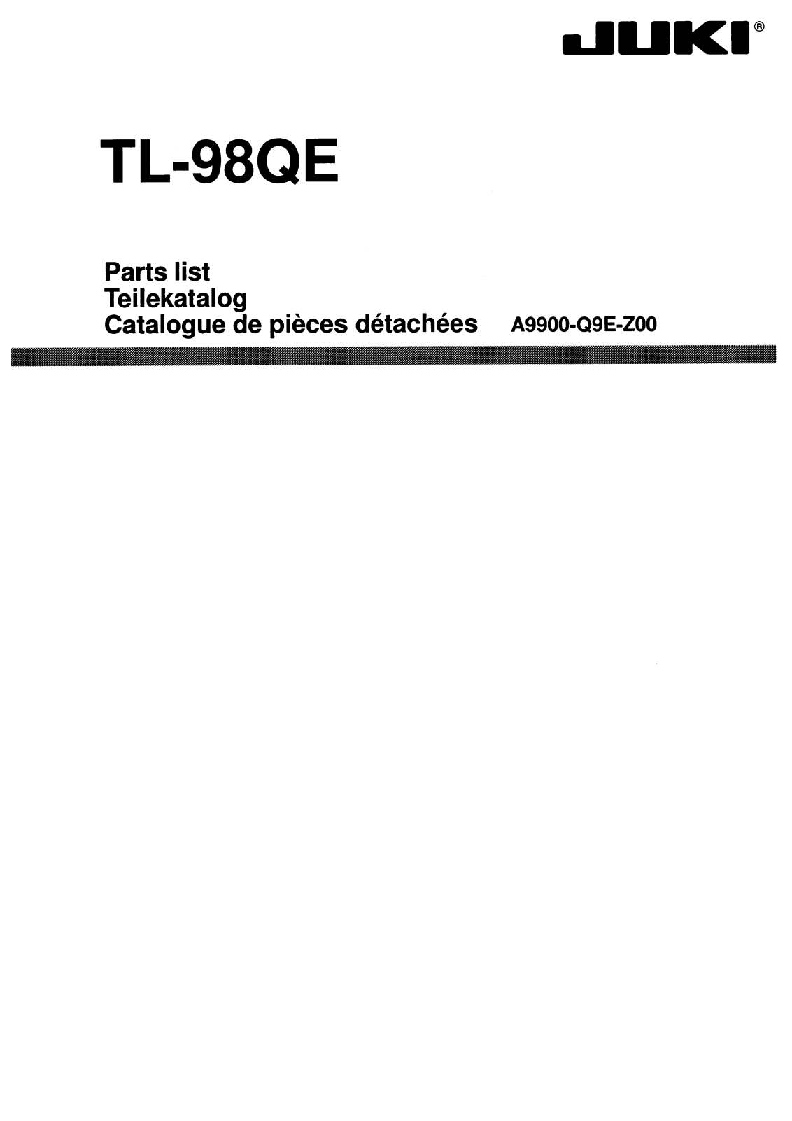 Juki TL98QE User Manual