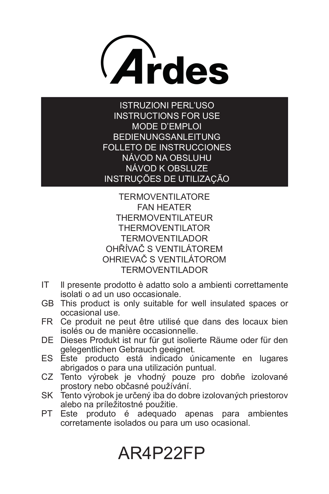 Ardes AR4P22FP User guide - ManualMachine.com