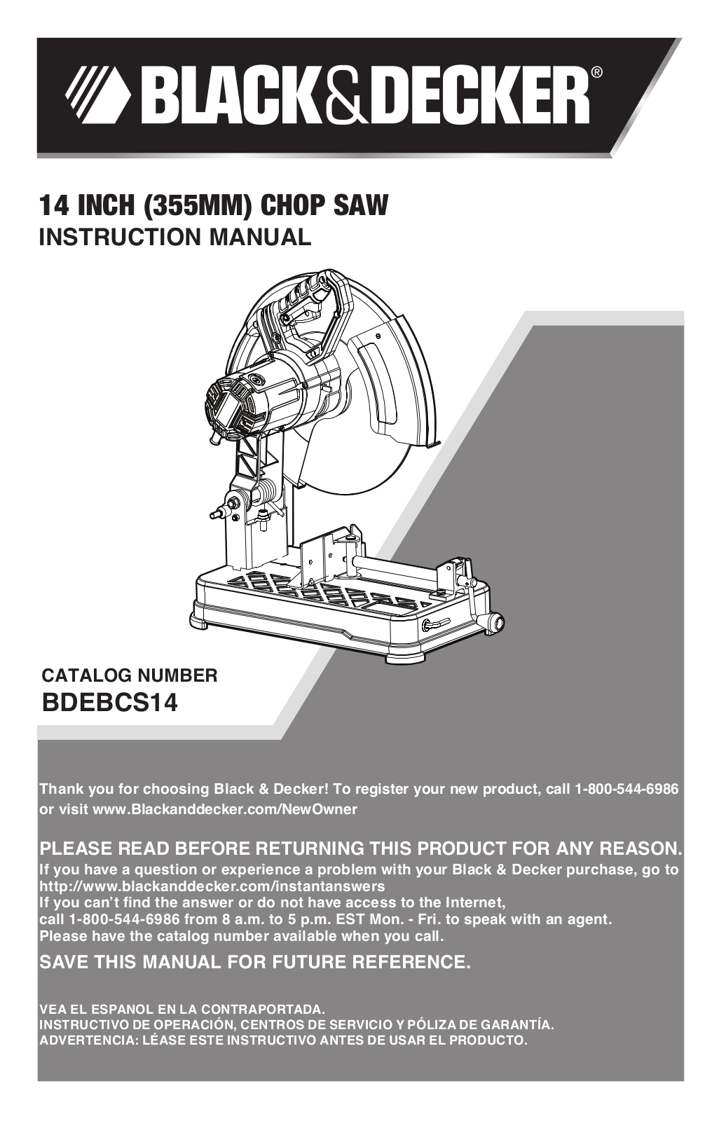 Black & Decker BDEBCS14 User Manual