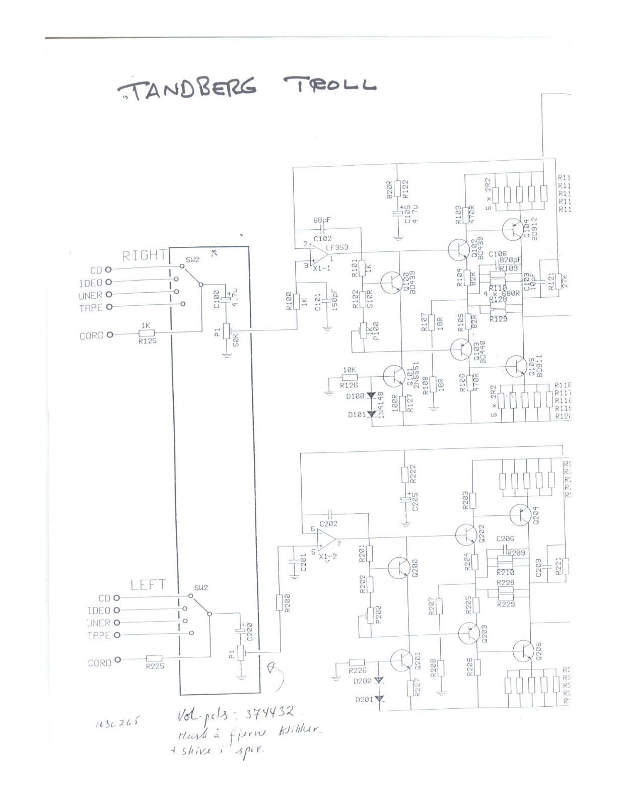 Tandberg TROLL Schematic