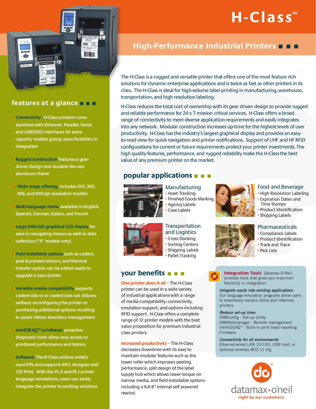 Datamax-O'Neil C63-00-46E00004 Product Data Sheet