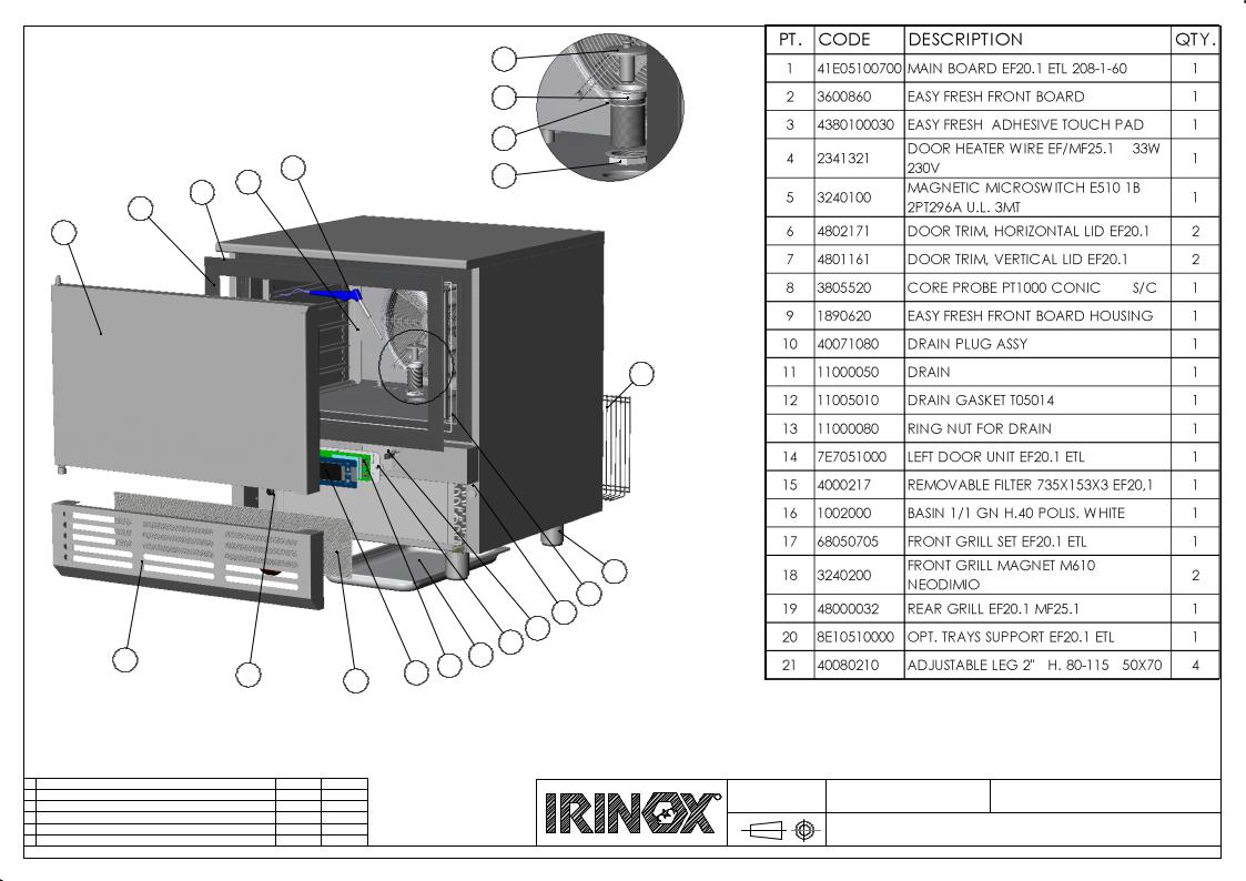 Irinox EF20.1 ETL Parts List