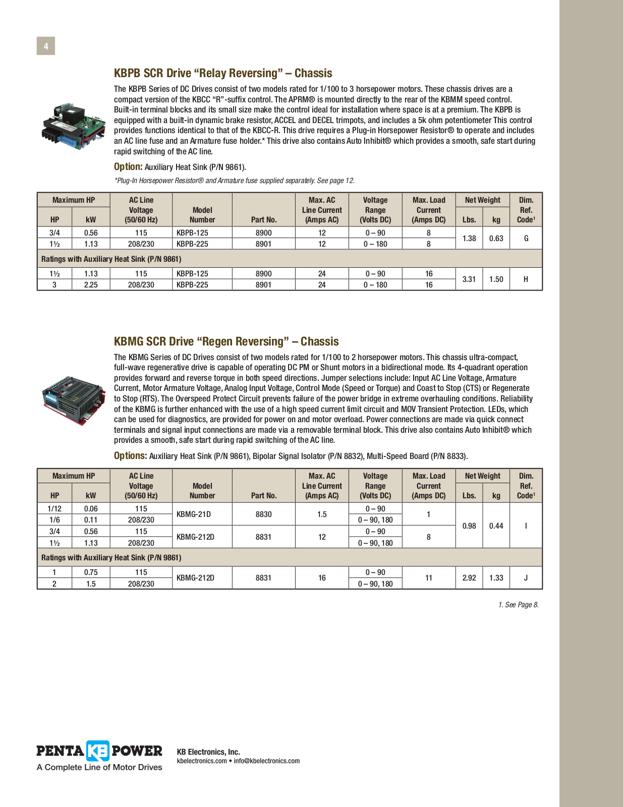 KB Electronics KBMG, KBPB Catalog Page