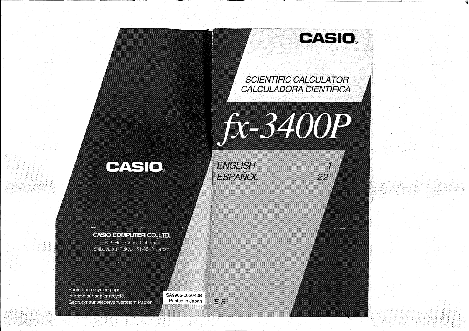 CASIO FX-3400P User Manual