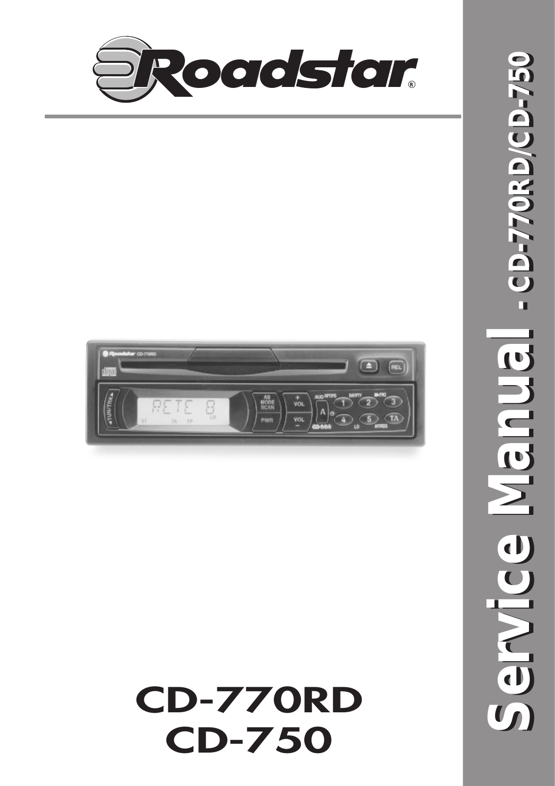 roadstar Cd-750 Service Manual