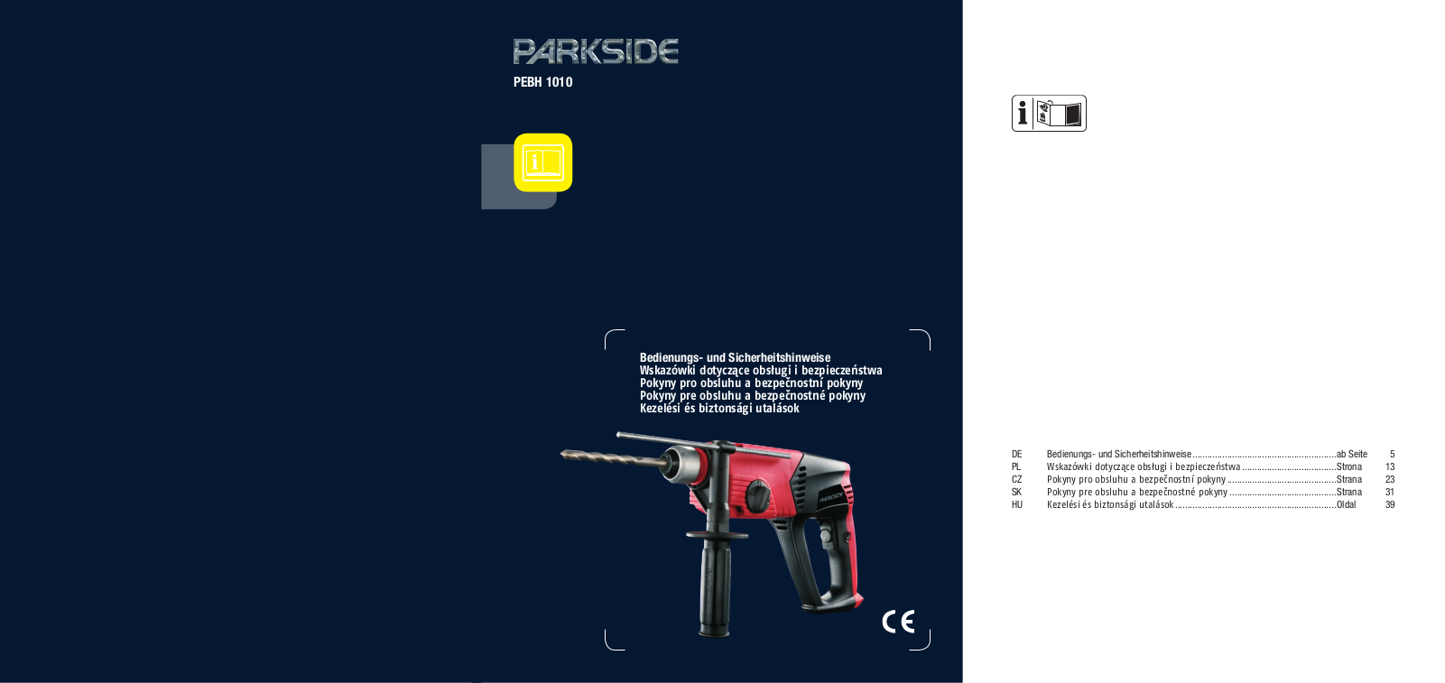 Parkside PEBH 1010, KH 3162 User Manual