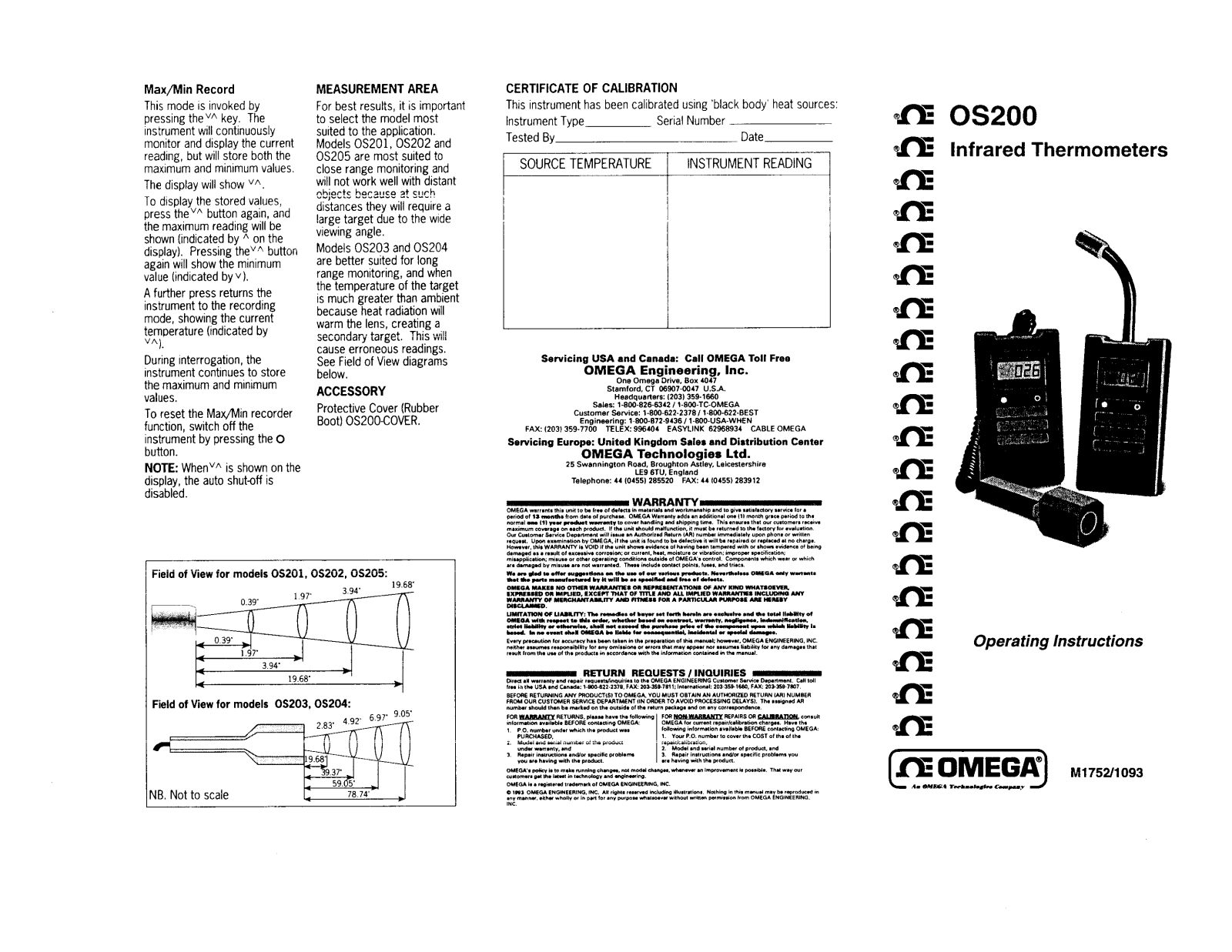 Omega Products OS201C Installation  Manual