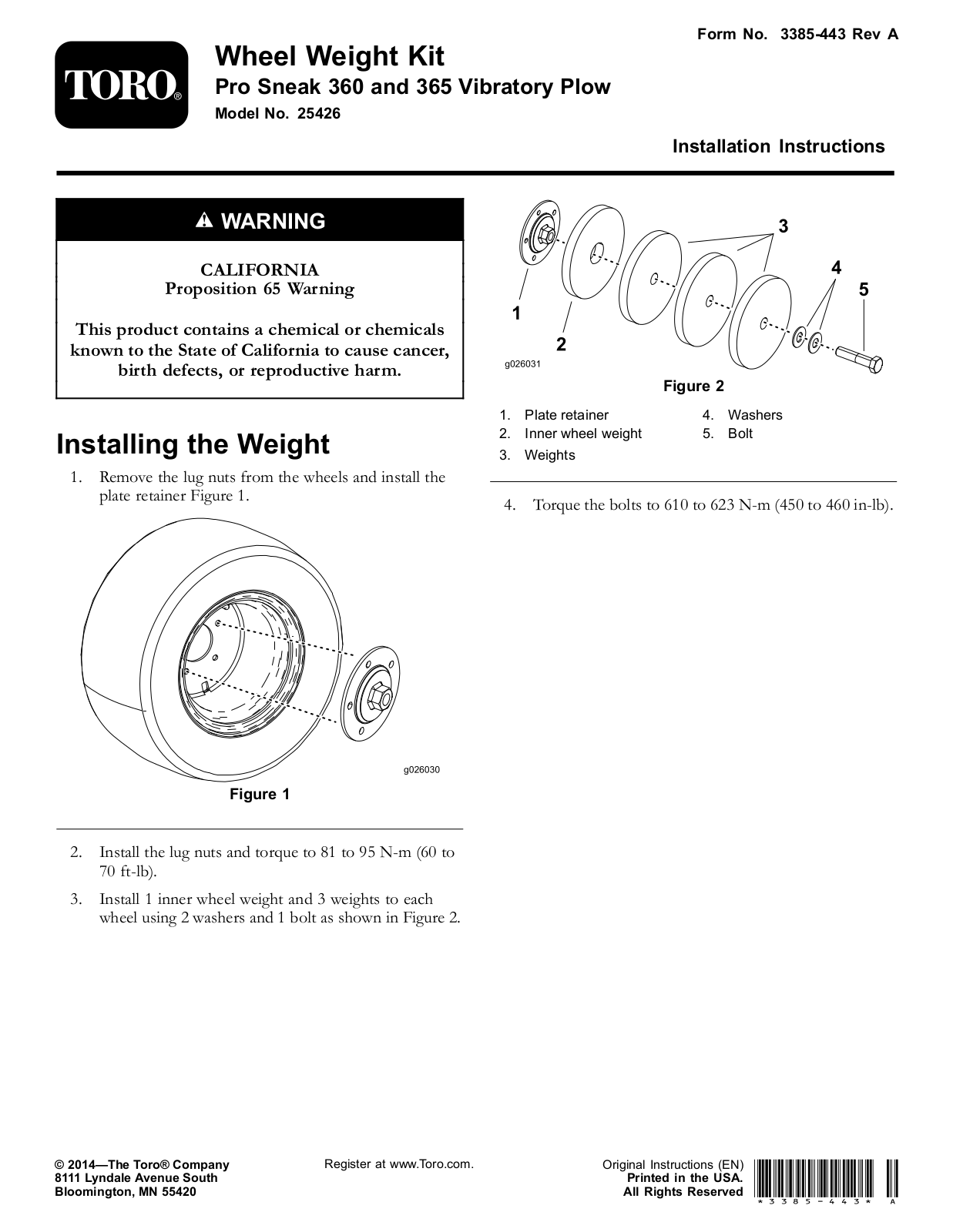 Toro 25426E, 25426 Installation Instructions - ManualMachine.com