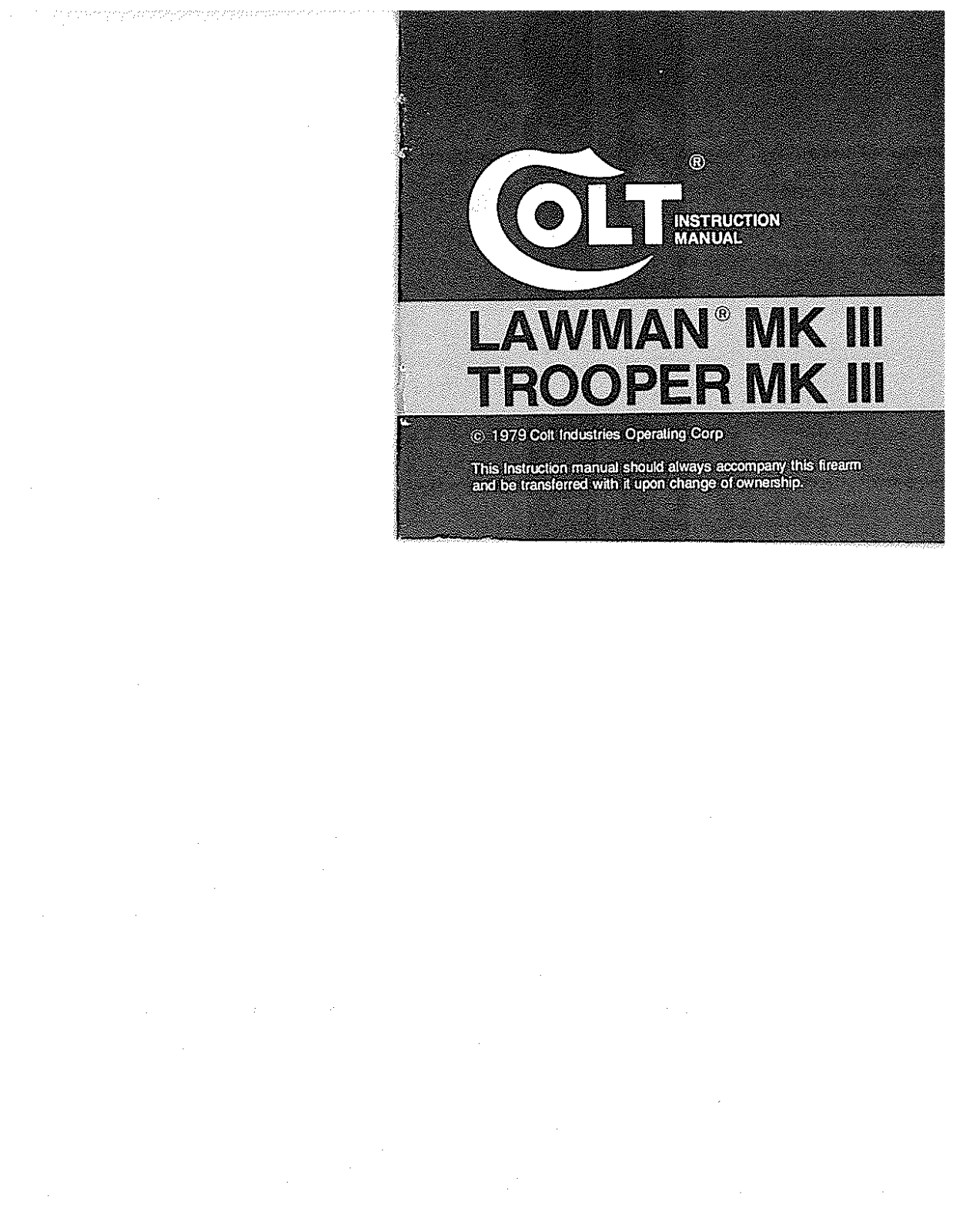 colt lawman mk iii, trooper mkiii User Guide