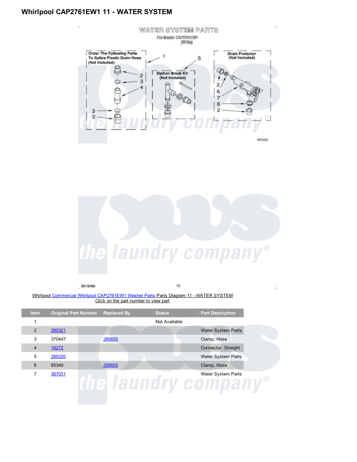 Whirlpool CAP2761EW1 Parts Diagram