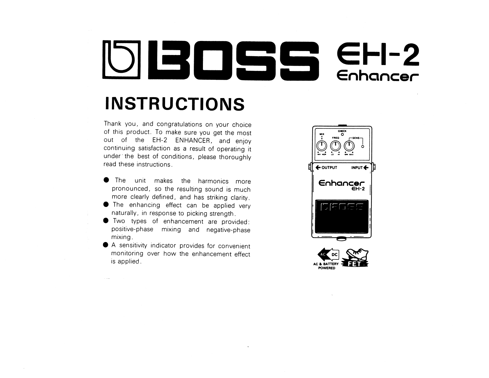 Roland Corporation EH-2 Owner's Manual