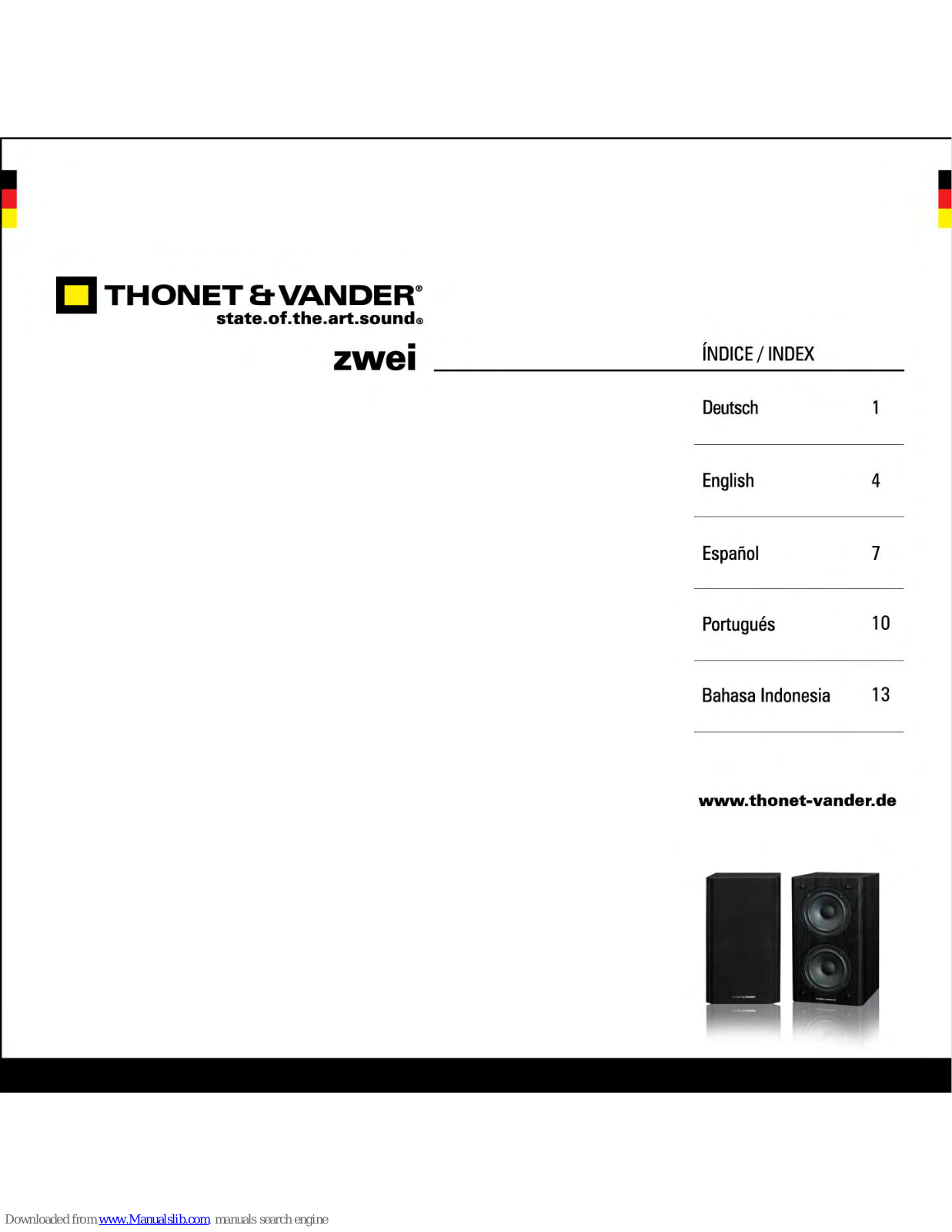 Thonet & Vander Zwei User Manual