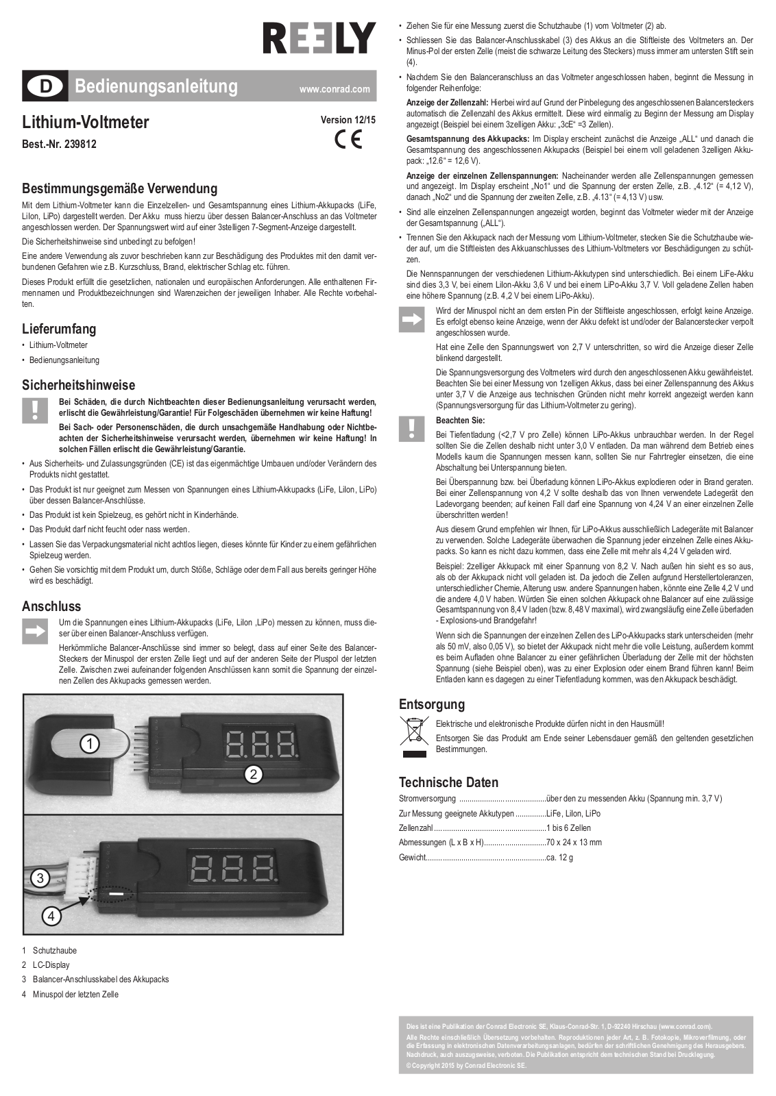 Reely 239812 Operating instructions