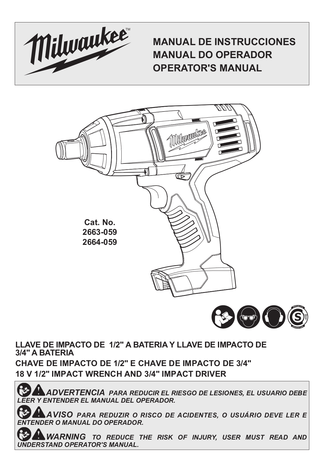 Milwaukee 2663-059, 2664-059 User Manual