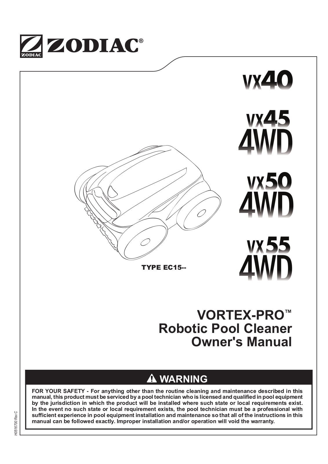 Zodiac VX40 User Manual