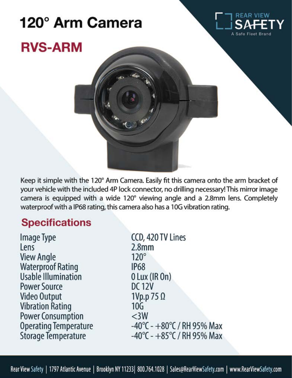 RVS Systems RVS-ARM-NC, RVS-ARM-04, RVS-ARM Specsheet