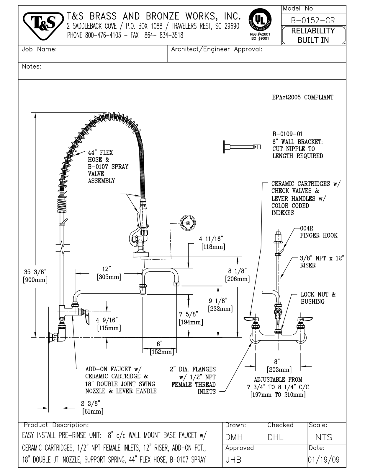 T&S Brass B-0152-CR Parts List