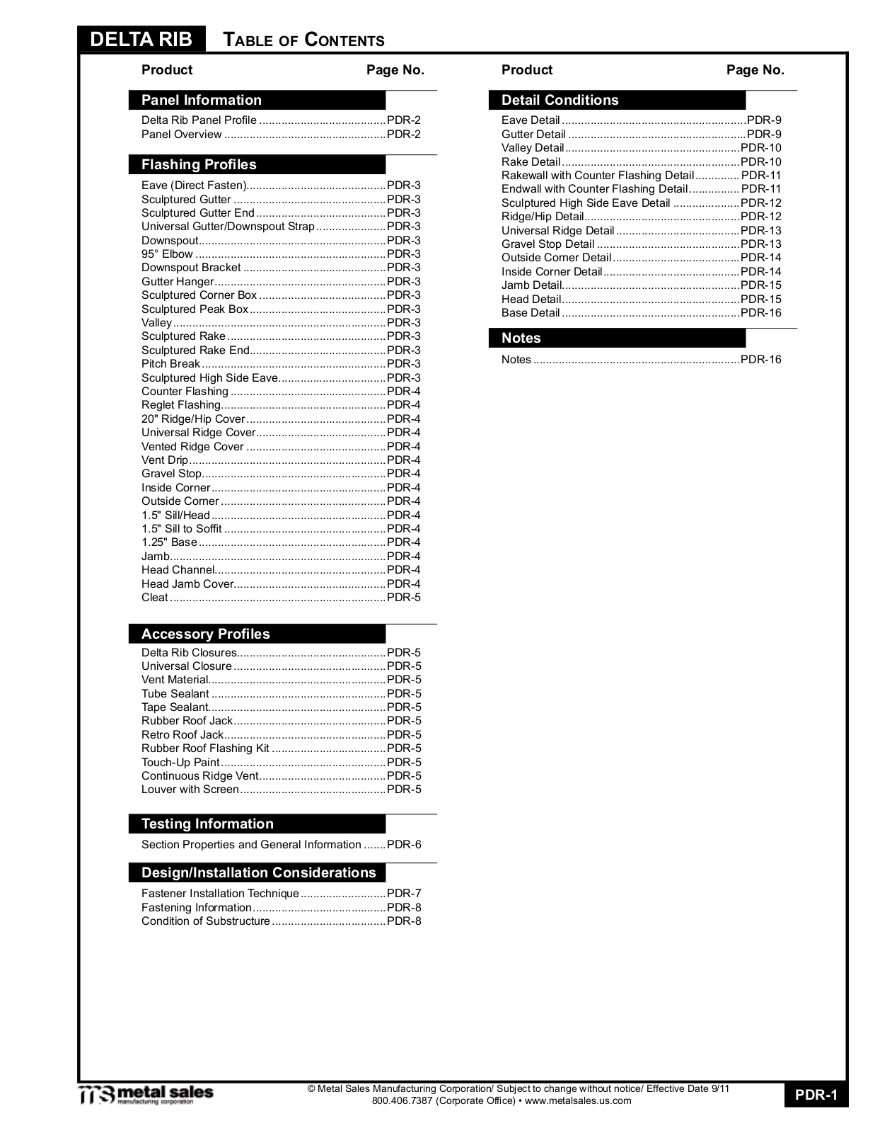 Metal Sales Delta Rib User Manual