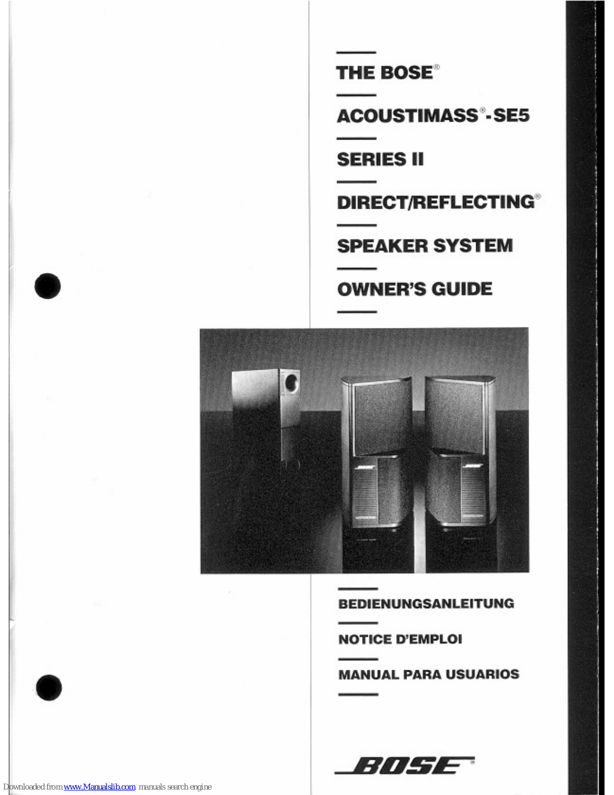 Bose Acoustimass SE-5 Series II, Acoustimass-SE5 II Series Owner's Manual