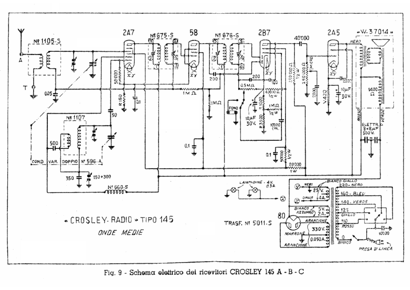 Siare Crosley 145abc schematic