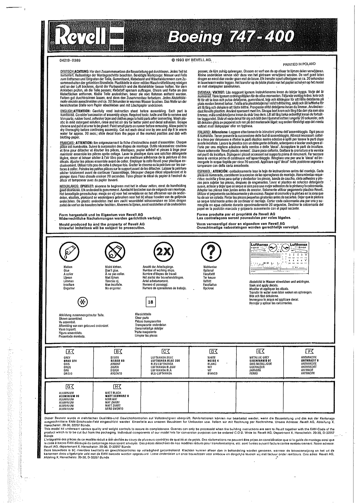 Revell 04219 User guide