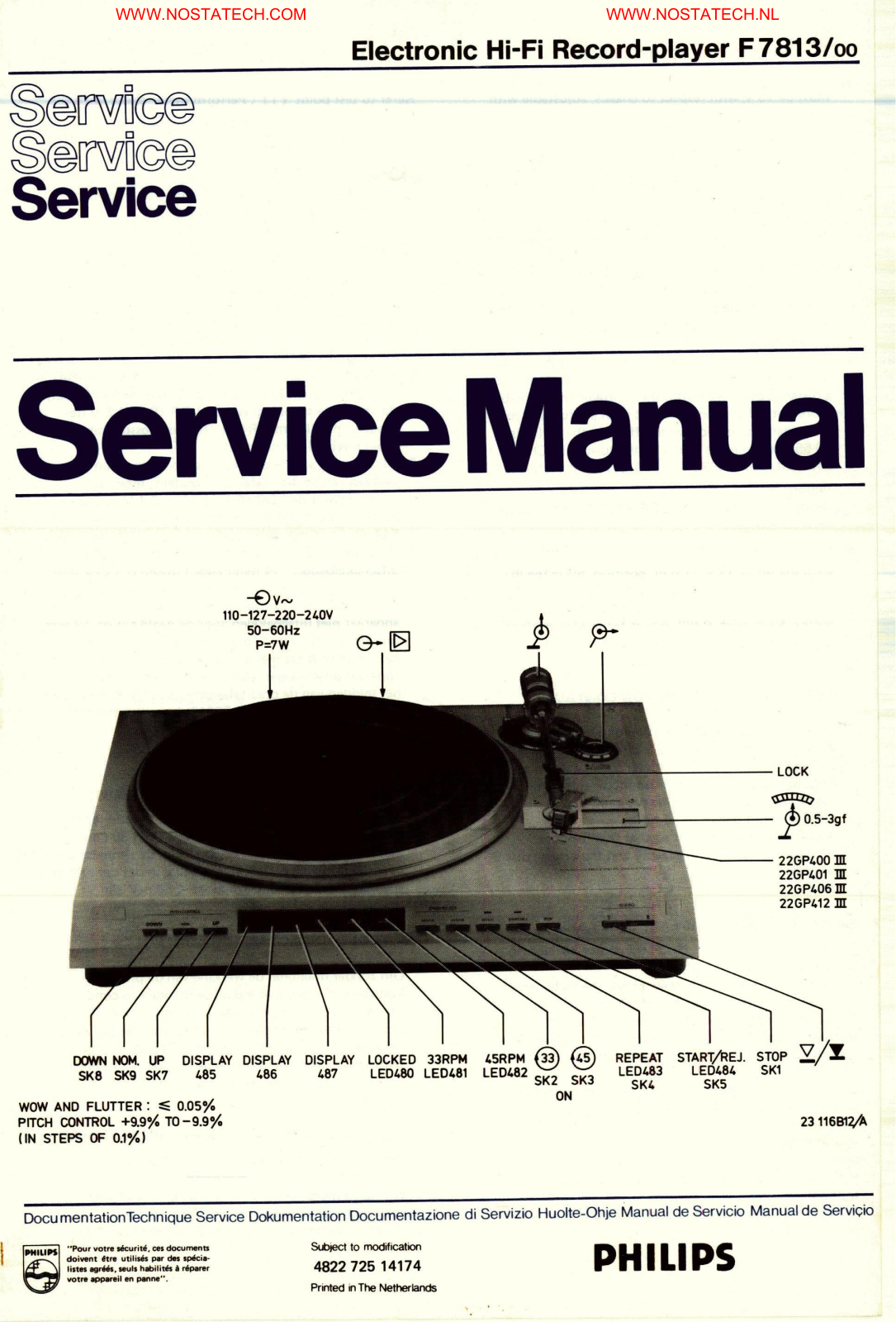 Philips F-7813 Service manual