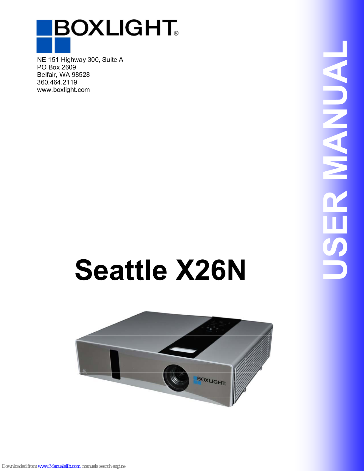 BOXLIGHT Seattle X26N, Seattle X30N/W, Seattle X30N, Seattle X35N, Seattle X22N User Manual